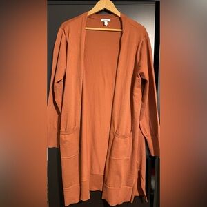 Nine West - Women's Rust Open Front Cardigan